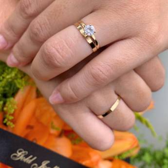 Comprar o produto de Trio de Alianças em Ouro em Anéis em São Paulo, SP por Solutudo