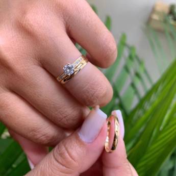 Comprar o produto de Trio de Alianças em Ouro em Anéis em São Paulo, SP por Solutudo