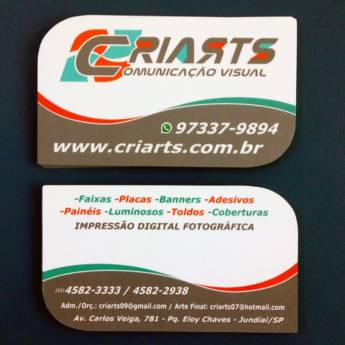 Comprar o produto de Cartão de Visita em Cartão de Visita pela empresa Criarts Comunicação Visual , Toldos e Coberturas em Jundiaí, SP por Solutudo