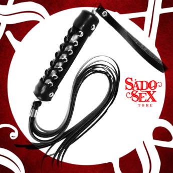 Comprar o produto de Chicote em couro sintético com 10 tiras de 50 cm. em BDSM em Ribeirão Preto, SP por Solutudo