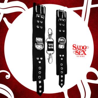 Comprar o produto de Algema em couro sintético, alta performance. Com mosquetão duplo para adaptar em outras peças em BDSM em Ribeirão Preto, SP por Solutudo