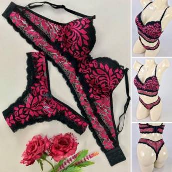 Comprar o produto de Conjunto Rendado de Sutiã e Calcinha  em Moda Íntima e Lingerie em Bauru, SP por Solutudo