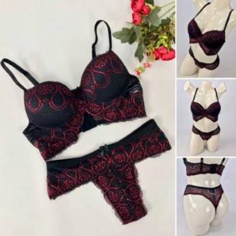 Comprar o produto de Conjunto de Soutien de Renda Bojo Prolongado  em Moda Íntima e Lingerie em Bauru, SP por Solutudo