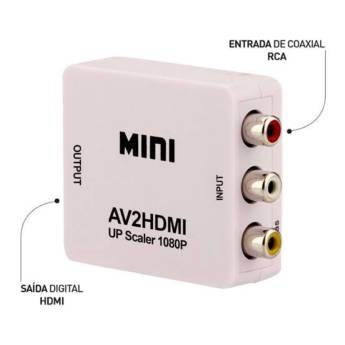 Comprar o produto de Mini Conversor HDMI X RCA em Bauru em Conversores em Bauru, SP por Solutudo