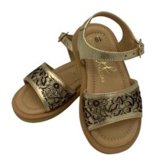 Comprar o produto de Sandália Couro Metal Ouro em Sandálias em Bauru, SP por Solutudo