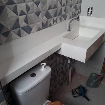 Comprar o produto de Marmoraria - Pia para banheiro em Mármore Branco em Mármore em São Pedro, SP por Solutudo