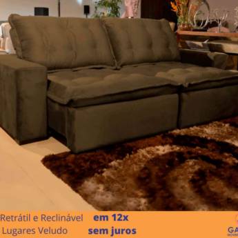 Comprar o produto de Sofá Retrátil e Reclinável  2 Lugares Veludo em Sofás em Porangaba, SP por Solutudo