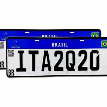 Comprar o produto de Placa Mercosul Mini - Automóvel (par) em Placas para Veículos em São Paulo, SP por Solutudo