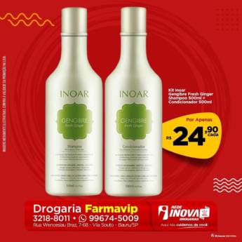 Comprar o produto de Kit Gengibre Shampoo + Condicionador 500ml - Inoar em Bauru em Produtos de Cabelo em Bauru, SP por Solutudo