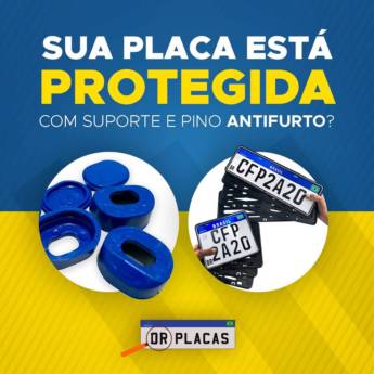 Comprar o produto de Pino Antifurto e Suporte de Placas  em Placas para Veículos em Mogi das Cruzes, SP por Solutudo
