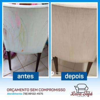 Comprar produto Limpeza de Cadeiras Estofadas em Limpeza de estofado  pela empresa Lava Sofá - Valdeir em Araçatuba, SP
