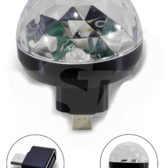 Comprar o produto de Mini Bola Magica Globo Luz Celular Usb+ Adaptador Sensor Som em Iluminação em São Paulo, SP por Solutudo
