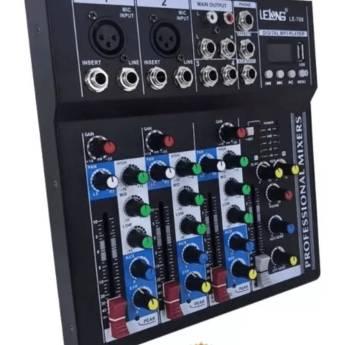 Comprar o produto de Mesa De Som 4 Canais Bluetooth Mixer Player Usb Digital Lelong LE-708 em Mesas de Som em São Paulo, SP por Solutudo