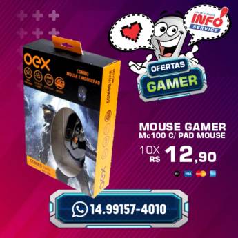 Comprar o produto de Mouse Gamer Mc100 c/ PAD MOUSE em Mouses em São Manuel, SP por Solutudo