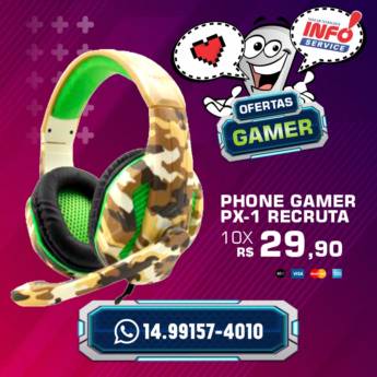 Comprar o produto de Phone Gamer PX-1 Recruta em Headphone em São Manuel, SP por Solutudo