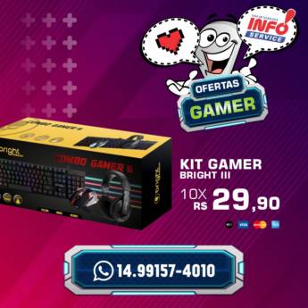 Comprar o produto de Kit Gamer Bright III em Games em São Manuel, SP por Solutudo
