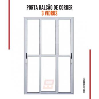 Comprar o produto de Porta Balcão 3 vidros  em Esquadrias em Jundiaí, SP por Solutudo
