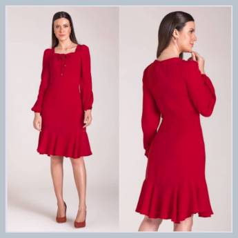 Comprar o produto de Vestido Vermelho Laura Rosa Moda Evangélica em Moda Evangélica em Jundiaí, SP por Solutudo