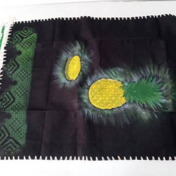 Comprar o produto de Pano de pratos pintados a mão com barrado em crochê em Panos de Cozinha em São Gonçalo, RJ por Solutudo