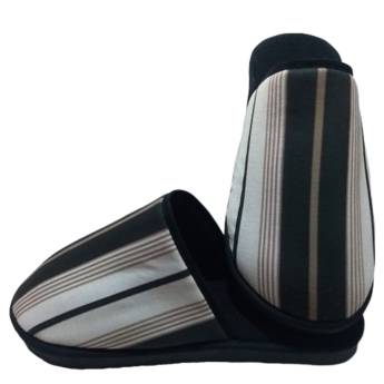 Comprar o produto de Pantufa Masculina Listrada Sola de Borracha em Chinelos em Campinas, SP por Solutudo