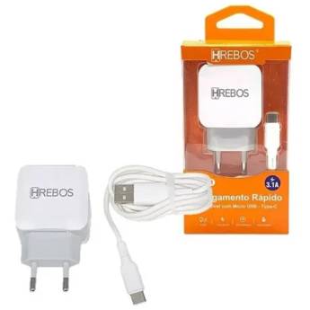 Comprar o produto de Carregador 3.1a Dual Usb + Cabo Turbo em Carregadores em Araçatuba, SP por Solutudo
