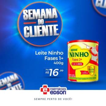 Comprar o produto de Leite ninho fase 1+ 400g em Leite Infantil pela empresa Farmácias Edson - Siqueira Campos em Aracaju, SE por Solutudo