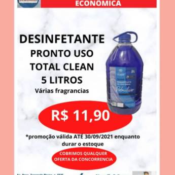 Comprar o produto de Desinfetante pronto uso total clean 5 litros em Desinfetantes em Aracaju, SE por Solutudo
