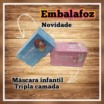 Comprar o produto de Máscara Infantil Tripla Camada em Máscaras pela empresa EmbalaFoz em Foz do Iguaçu, PR por Solutudo