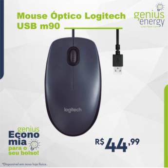 Comprar o produto de Mouse Óptico LogiTech USB M90 em Kits Teclado e Mouse em Londrina, PR por Solutudo