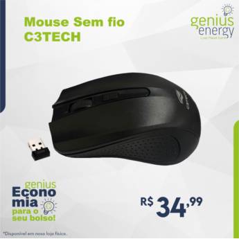 Comprar o produto de Mouse sem Fio C3 TECH em Kits Teclado e Mouse em Londrina, PR por Solutudo