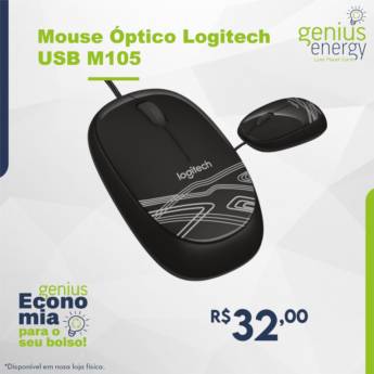 Comprar o produto de Mouse Óptico LogiTech USB M105 em Kits Teclado e Mouse em Londrina, PR por Solutudo