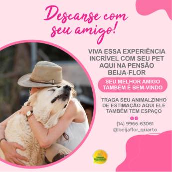 Comprar o produto de Pensão com espaço PET, aqui seu animalzinho também tem espaço e conforto garantido em Hospedagem em Botucatu, SP por Solutudo