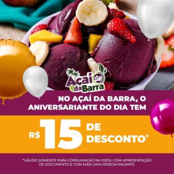 Comprar o produto de Aniversariante do dia tem 15% de desconto em Sorvetes em Jacareí, SP por Solutudo