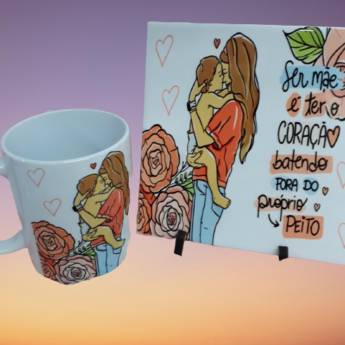 Comprar o produto de Caneca Personalizada + Azulejo Personalizado em Canecas Personalizadas em Lençóis Paulista, SP por Solutudo