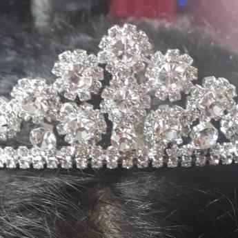 Comprar o produto de Coroa Prateada com Pequenas Flores em Acessórios para Noiva em Bauru, SP por Solutudo