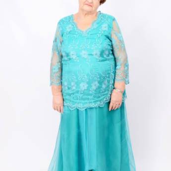 Comprar o produto de Vestido azul claro com renda Plus Size em Bauru em Moda Plus Size em Bauru, SP por Solutudo