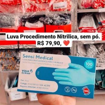 Comprar o produto de Luva de procedimento Nitrilica, sem pó em Luvas pela empresa Total Segurança em Mineiros, GO por Solutudo