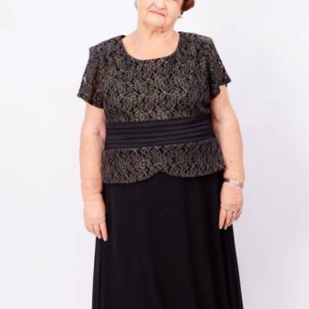 Comprar o produto de Vestido preto e dourado rendado Plus Size em Bauru em Moda Plus Size em Bauru, SP por Solutudo
