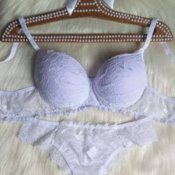 Comprar o produto de Conjunto de Lingerie - Branco detalhe rendado em Conjuntos e Sutiãs em Jundiaí, SP por Solutudo
