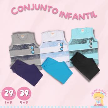 Comprar o produto de Conjunto para meninos camiseta cavada mais short em Bauru. em Menino em Bauru, SP por Solutudo