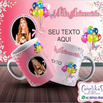 Comprar o produto de Canecas Personalizadas Coleção de Aniversário em Canecas Personalizadas em Lençóis Paulista, SP por Solutudo