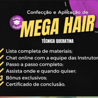 Comprar o produto de Confecção e aplicação de Mega Hair- Técnica queratina em Mega hair em Visconde do Rio Branco, MG por Solutudo