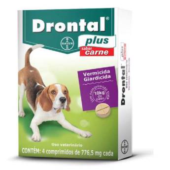 Comprar o produto de Vermífugo Drontal Plus para Cães Sabor carne em Medicamentos em Foz do Iguaçu, PR por Solutudo