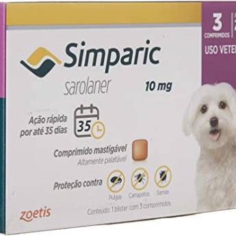 Comprar o produto de Simparic 10mg para cães de 2,6 a 5kg com 3 comprimidos em Medicamentos em Foz do Iguaçu, PR por Solutudo