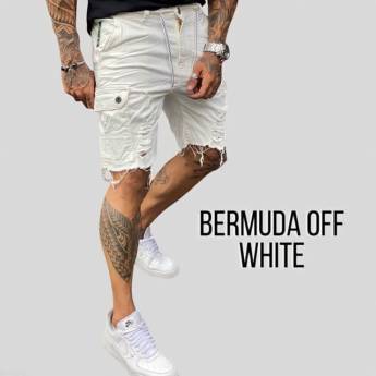 Comprar o produto de Bermuda Off White em Bauru em Bermudas em Bauru, SP por Solutudo