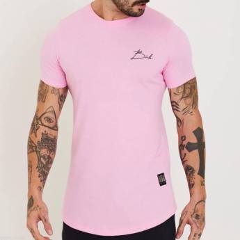 Comprar o produto de Camiseta Buh Longline Slim Square Rosa Claro em Camisetas em Bauru, SP por Solutudo