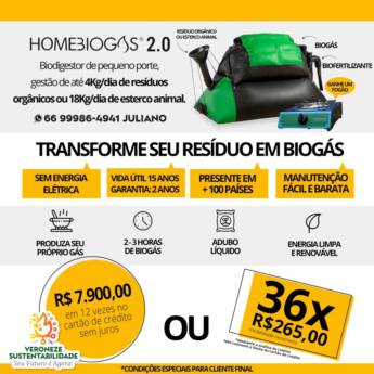 Comprar o produto de Homebiogas 2.0 em Energias Sustentáveis em Primavera do Leste, MT por Solutudo