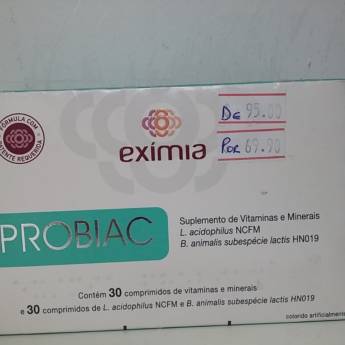 Comprar o produto de SUPLEMENTO VITAMÍNICO EXÍMIA PROBIAC COM 30 COMPRIMIDOS em Suplementos e Vitaminas em Bauru, SP por Solutudo