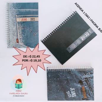 Comprar o produto de Agenda 2 dias 1 página Jeans - Bauru em Agendas em Bauru, SP por Solutudo