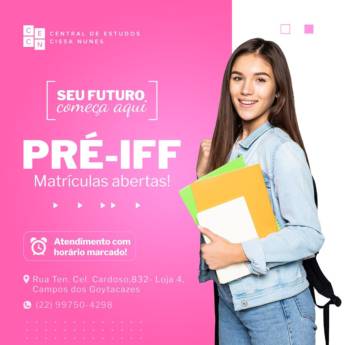 Comprar o produto de Aulas Pré - IFF matrículas abertas em Cursinhos Pré-Vestibulares em Campos dos Goytacazes, RJ por Solutudo